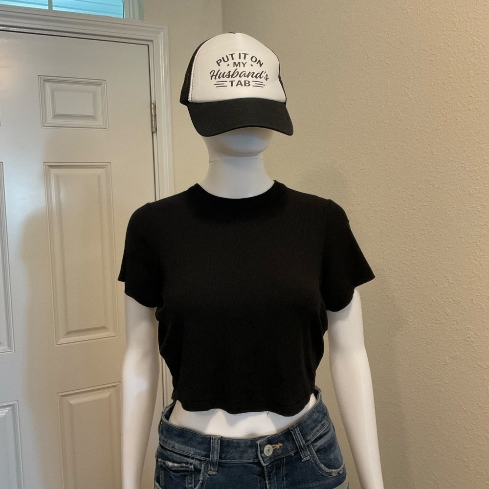 SKIMS Black Soft Lounge Cropped T-Shirt, Onyx, Sz XL - Picture 3 of 6
